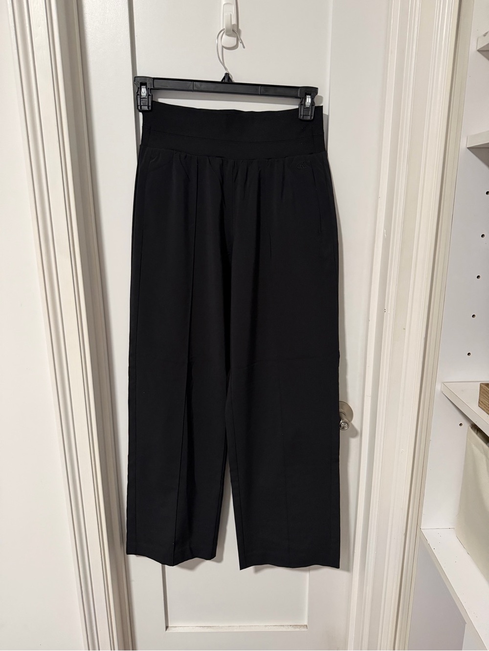 Calvin Klein Black Wide-Leg Pull-On Pants